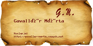 Gavallér Márta névjegykártya